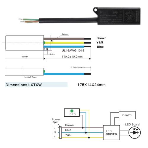 Überspannungsschutz Feinschutz Typ 3 230V Einbau Modul parallel - mit Zustandsanzeige für LED Licht Beleuchtung Schutz