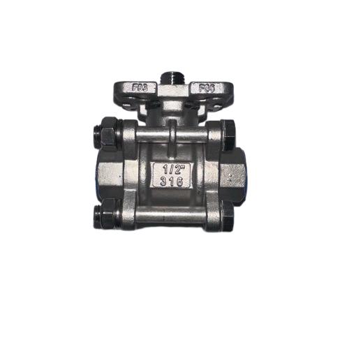 Muffen‑Kugelhahn 3‑teilig – Edelstahl – V‑Port – Keramikdichtung – 1/2Zoll