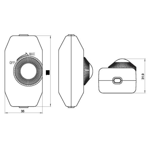 LED Dimmer - Stufenloser Schnurdimmer mit Ein-/Aus-Schalter, Drehdimmer, Dimmschalter, Schnur-Zwischendimmer - 230 Volt 1-60 Watt