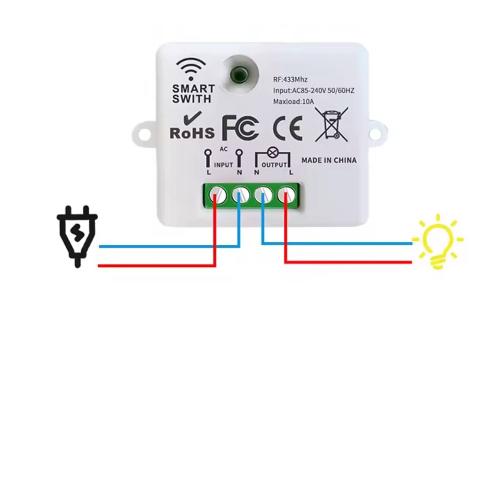 Funkschalter Set - Funk-Wandschalter Lichtschalter mit Empfänger - 30M Reichweite Drahtlos Kinetischer Batterieloser 230V 10A