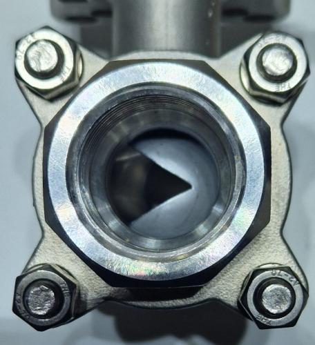 Muffen‑Kugelhahn 3‑teilig – Edelstahl – V‑Port – 1Zoll – Edelstahldichtung