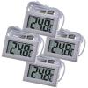 4x Digital Einbau LCD Thermometer mit Fernfühler Außensensor - Temperaturüberwachung Temperatur Zimmerthermometer für Innen Büro Wohnzimmer - für Kühlschrank Gefrierschrank Aquarium -  weiß