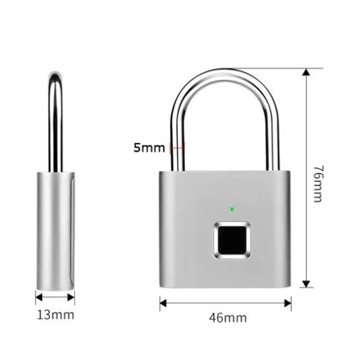 Schloss mit Fingerdruck Fingerabdruck USB-C aufladbar - Vorhängeschloss wasserdicht für Spind, Gepäck, Lager, Tür