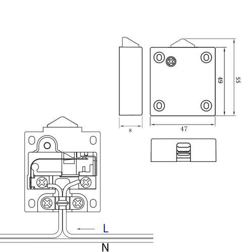 Schrankschalter Truhenschalter 2A 250V Türschalter Türkontaktschalter Schrank Schalter Taster Kontaktschalter für Möbeltür Möbelschalter